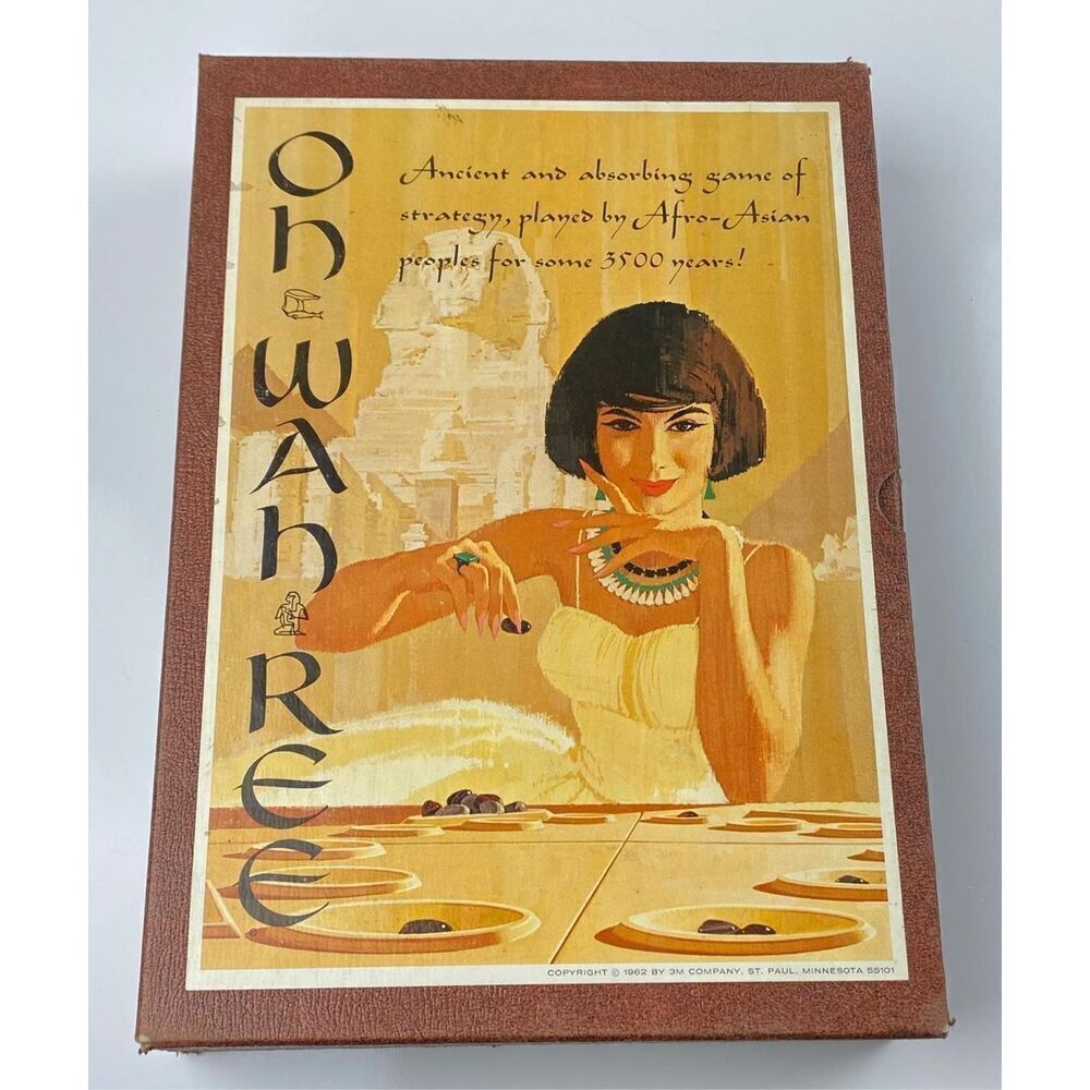 Vintage 1962 Oh Wah Ree 3M Bookshelf Board Game Ancient Game Of Strategy CA1985